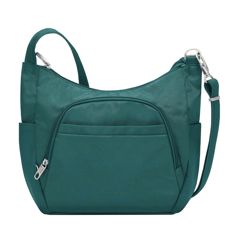 Travelon RFID Anti-Theft Classic Crossbody Bucket Bag Handbag Teal Green
